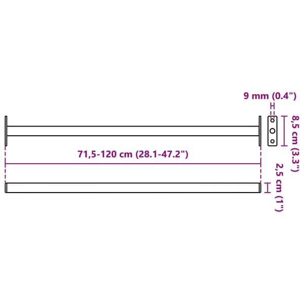 Justerbar fönstersäkerhetsstång 6 pcs Silver Stål