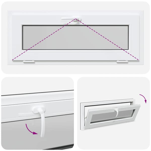 Källarfönster RISOR 110 x 40 cm PVC och glas Antracit