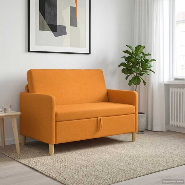 Soffa med förvaring Mörkgul 122 x 78 x 87 cm Polyester