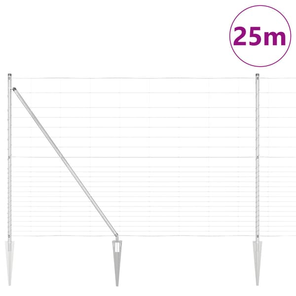 Stängselstolpe Galvaniserad 25 x 1,6 m Stål