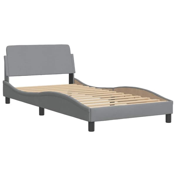 Bed Frame without Mattress Light Grey 100x200 cm Fabric