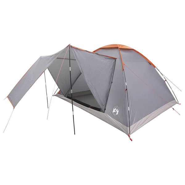 Campingtält Grå och orange 6 personer Polyester och Stål