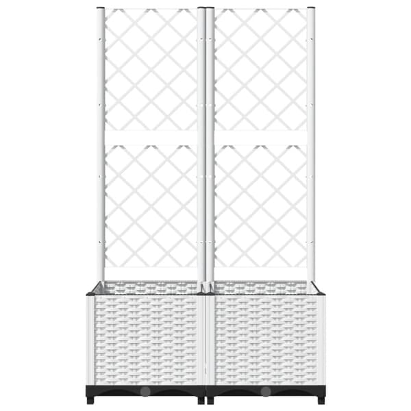 Odlingslåda med spaljé vit 80x40x136 cm PP