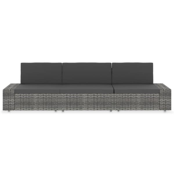 Modulsoffa 3-sits konstrotting grå