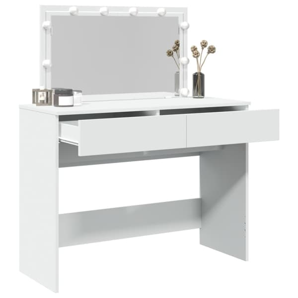 Sminkbord med LED vit 100x40x120 cm