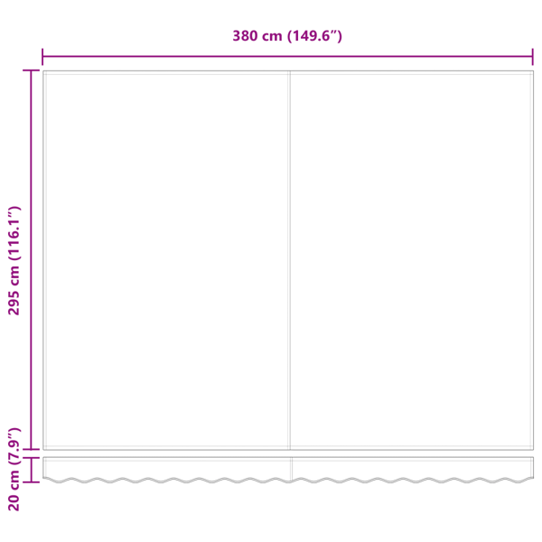 Markisram Antracit och vitt 400 × 300 cm