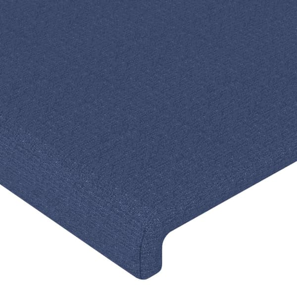 Sänggavel LED blå 203x16x118/128 cm tyg