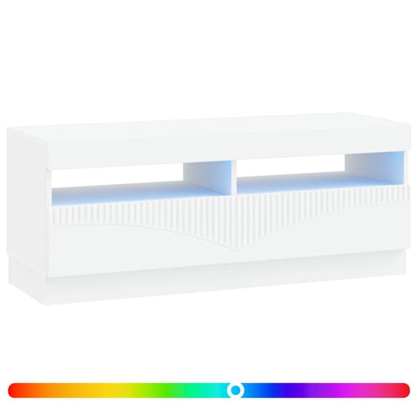 LED TV-skåp Vit Konstruerat trä