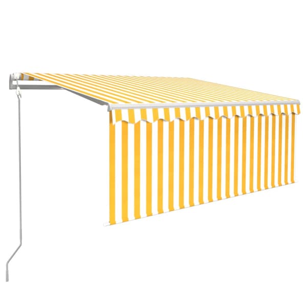 Automatiserad markis vindsensor rullgardin LED 3x2,5m gul/vit