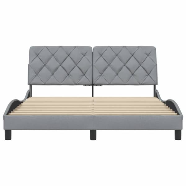 Bed Frame without Mattress Light Grey 160x200 cm Fabric