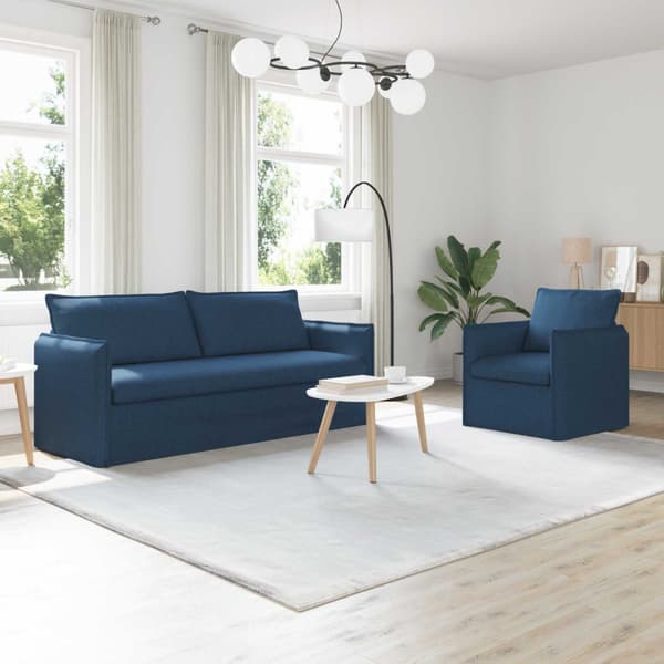 Soffset 2 pcs Blå 196 x 82 x 85 cm Tyg