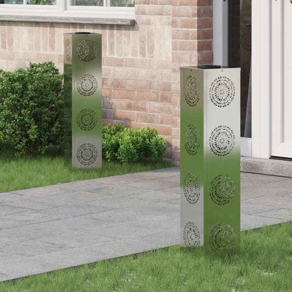 Solar LED Stig Ljus 2 pcs Silver Galvaniserat stål