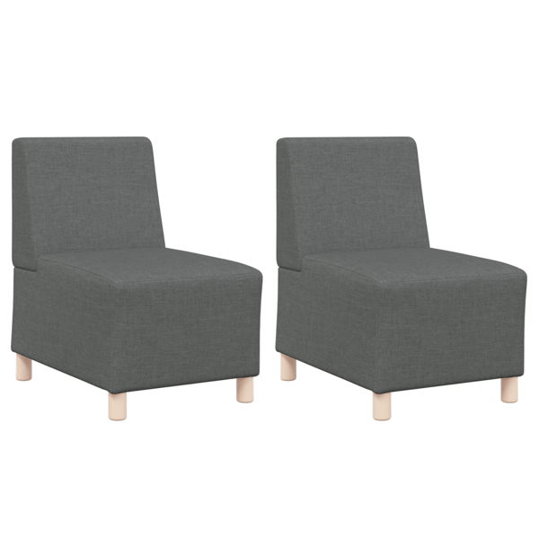 Modulsofa utan armstöd 2 pcs Mörkgrå 55 x 74 x 82 cm tyg