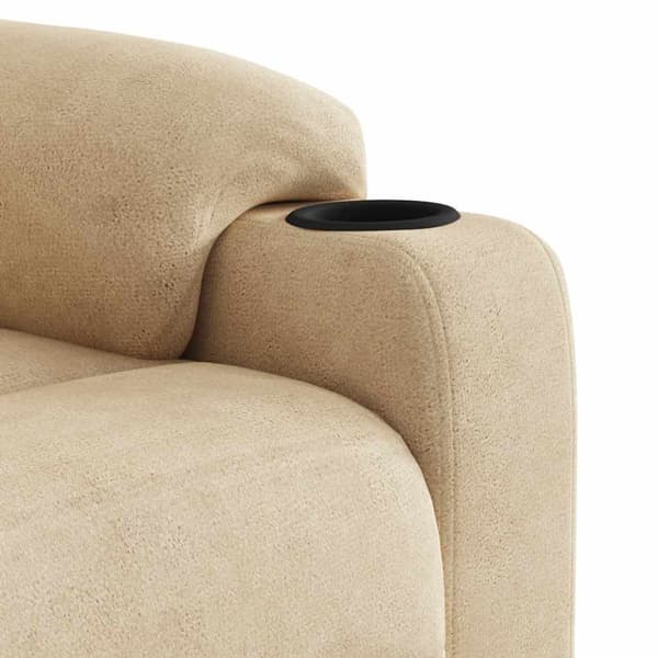 Massagefåtölj gräddvit mikrofibertyg