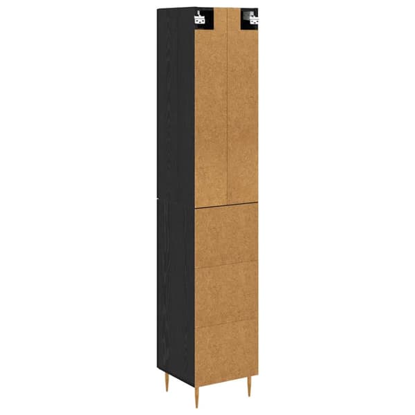 Skåp 2 pcs Svart Ek Glas
