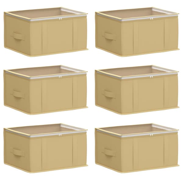 Förvaringslåda med transparent toppfönster 6 pcs Gräddvit