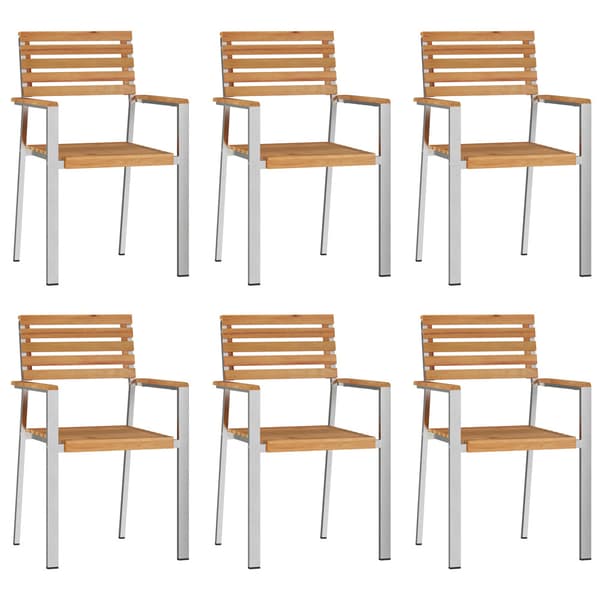 Trädgårdsmöbelset 7 pcs Brun Massivt teakträ