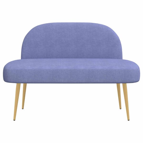 Klädd bänk med ryggstöd Jeansblå 110 x 60 x 76 cm Polyester