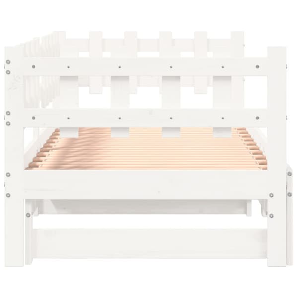 Utdragbar dagbädd vit 2x(90x200) cm massiv furu