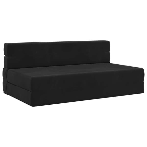 Fällsoffa säng Svart 203 x 152 x 15 cm Sammet