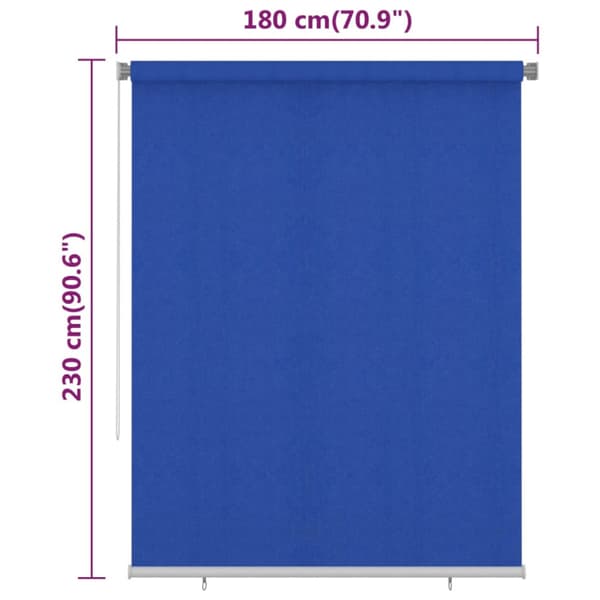 Rullgardin utomhus 180x230 cm blå HDPE