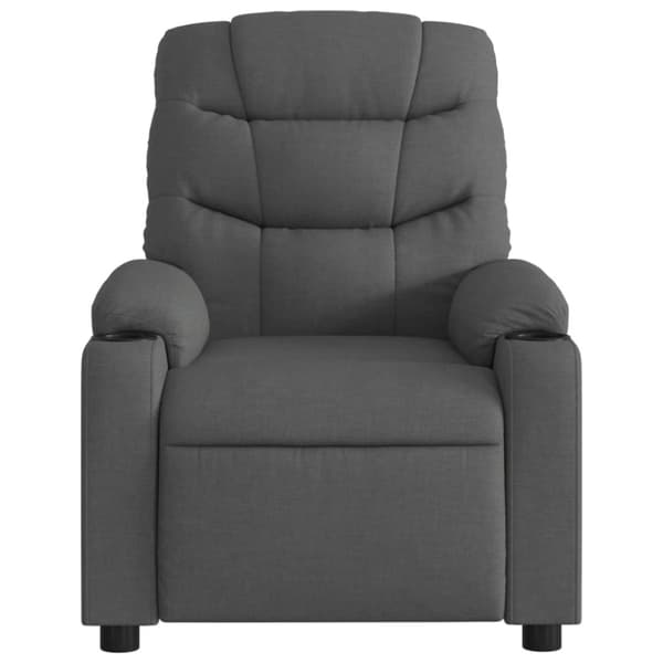 Massagefåtölj mörkgrå tyg