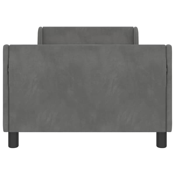 Barnsängram med sänggavel Mörkgrå 80 x 200 cm Sammet