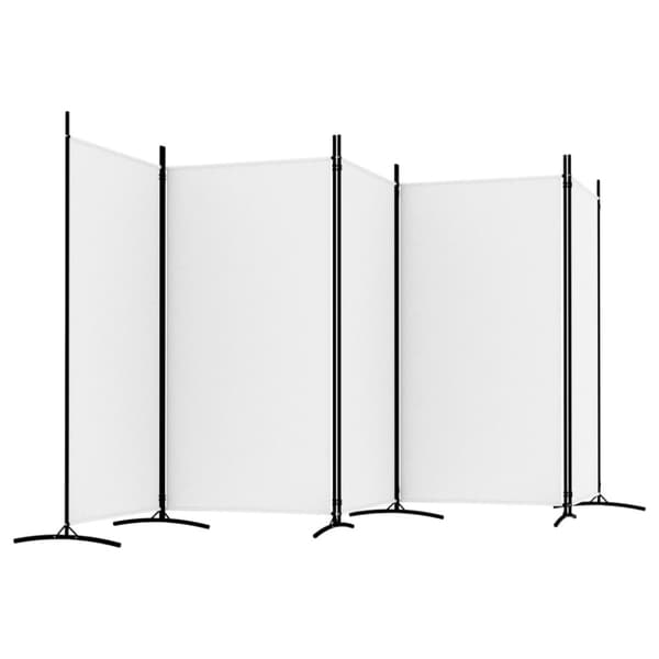 Rumsavdelare 5 paneler vit 433x180 cm tyg