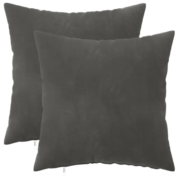 Kuddöverdrag 2 st HEERLEN Mörkgrå 30 x 30 cm Sammet