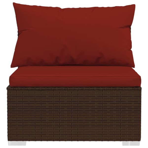 Soffa 4-sits med dynor konstrotting brun