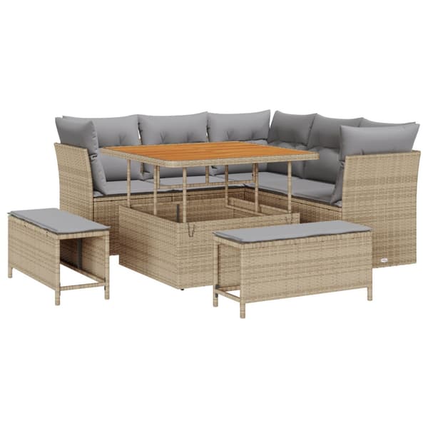 Trädgårdsoffset 8 pcs Beige konstrotting