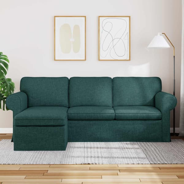 Soffa Mörkgrön 215 x 138 x 80 cm tyg