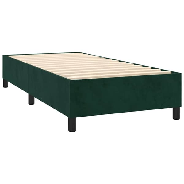 Ramsäng med madrass mörkgrön 80x200 cm sammet