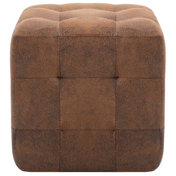 Sittpuff 2 st brun 30x30x30 cm konstmocka