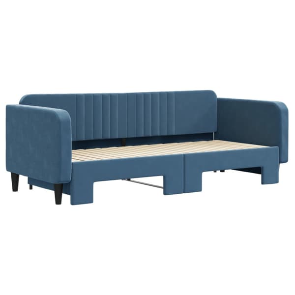 Dagbädd utdragbar blå 90x200 cm sammet