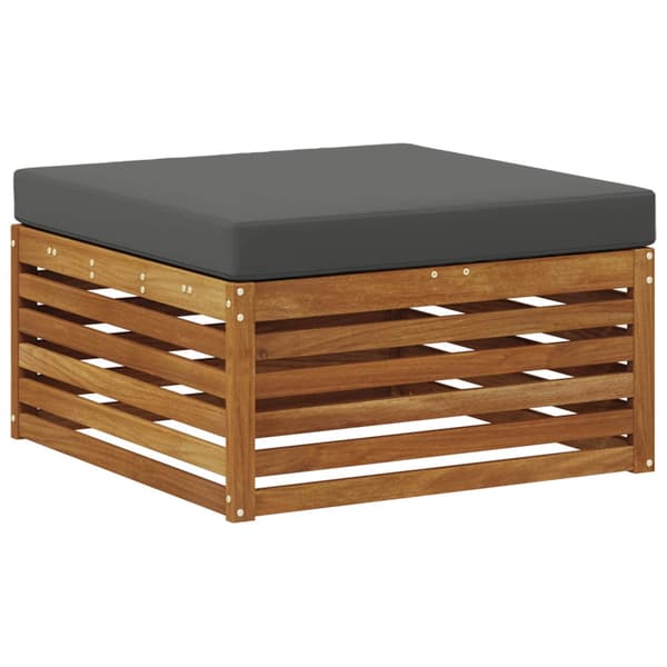 Utomhussoffset med kudde 4 pcs Naturlig och Antracit Polyester
