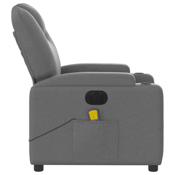 Elektrisk massagefåtölj mörkgrå tyg