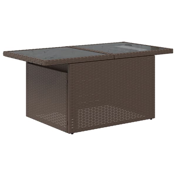 Trädgårdsoffset med lagring 6 pcs Brun Poly rattan