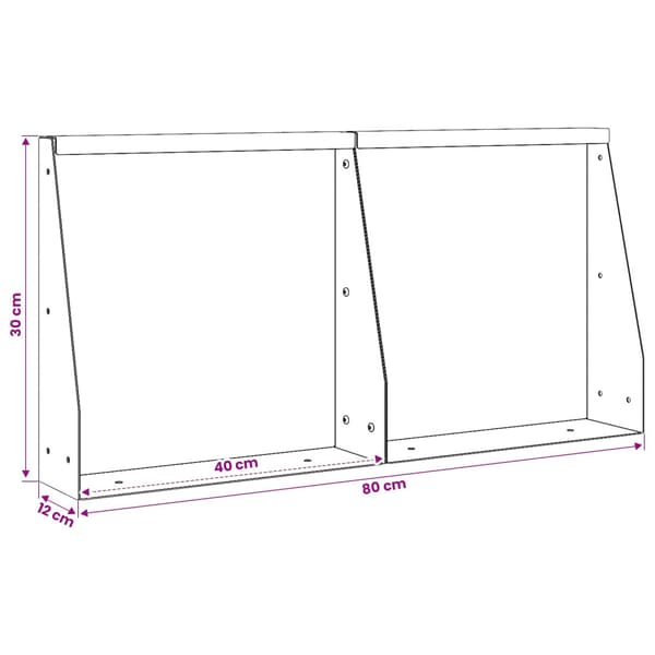 Stödvägg 2 st 40 x 12 x 30 cm Stål Vit