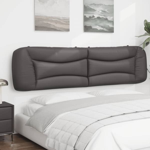 Headboard Cushion "Hvar" Grey 200 cm Faux Leather