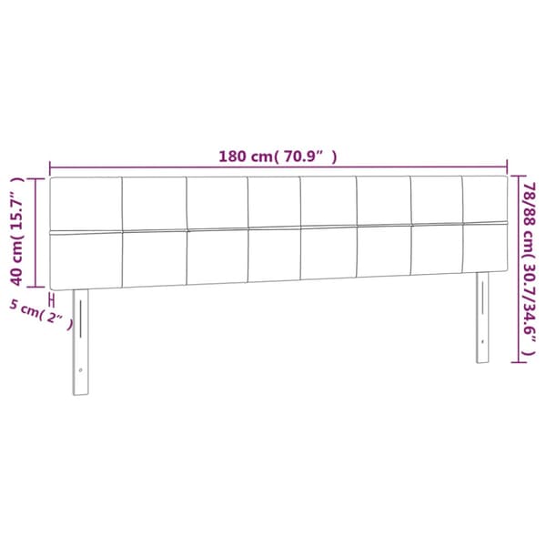 Sänggavel LED blå 180x5x78/88 cm tyg