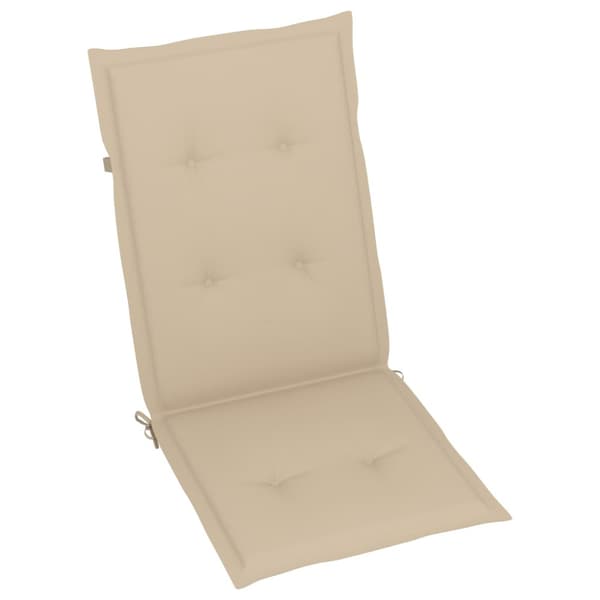 Trädgårdsstolar med beige dynor 4 st massiv teak