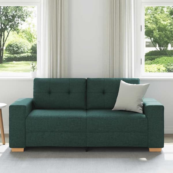 Tvåsitssoffa mörkgrön 180x77x82 cm tyg