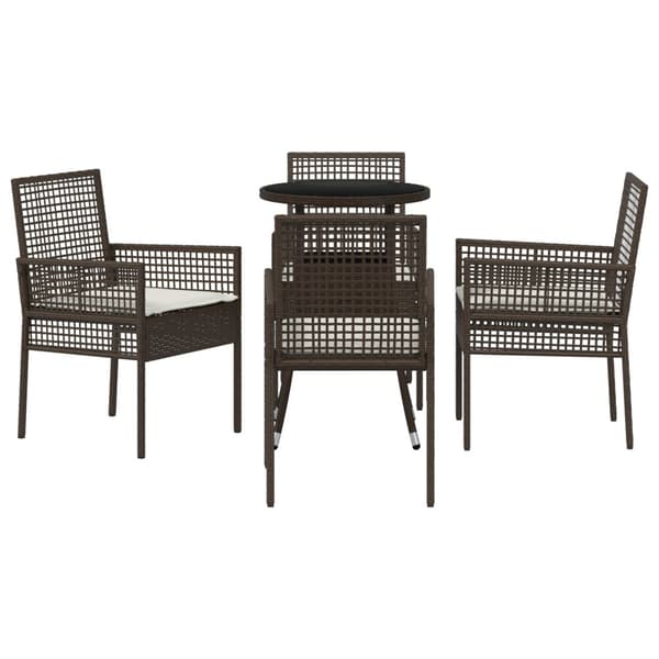 Trädgårdsmöbelset 5 pcs Brun konstrotting