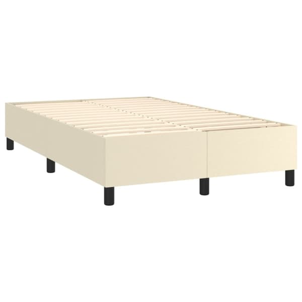 Boxspring-sängram gräddvit 120x200 cm konstläder