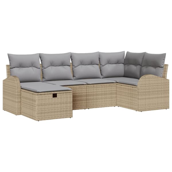 Trädgårdsoffset 6 st Beige konstrotting