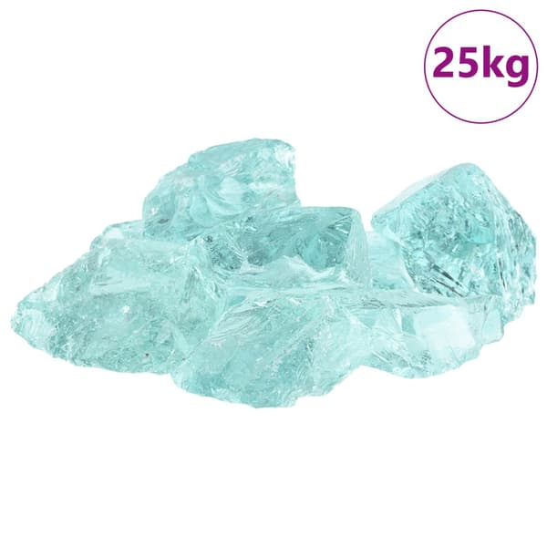 Trädgårdsstenar Turkos 12 cm Glas