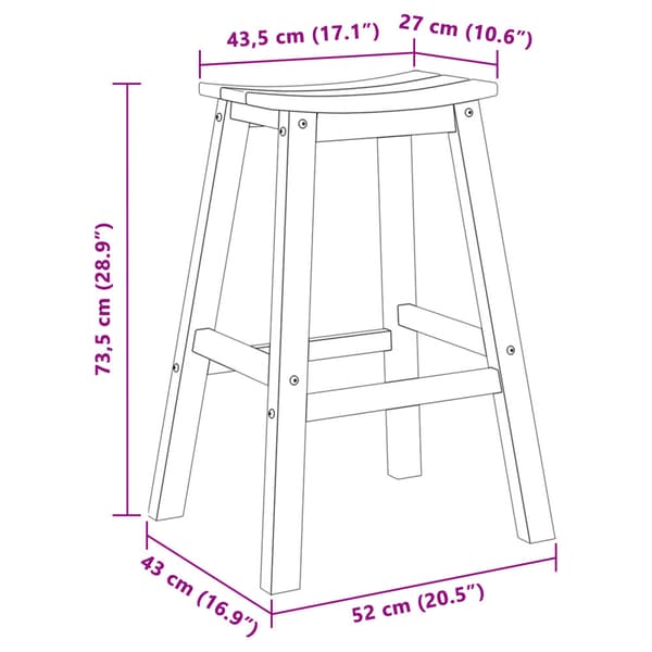 Trädgårds Bar Set 6 pcs Vit HDPE