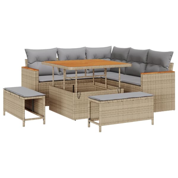Trädgårdsoffset 8 pcs Beige konstrotting