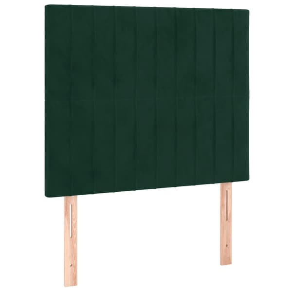 Sängram utan madrass mörkgrön 80x200 cm sammet